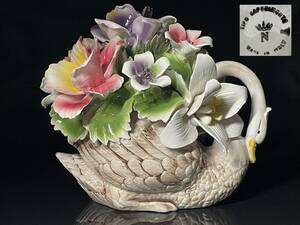 【瑞】CAPODIMONTE イタリア製　ITALY 　陶磁器　陶花　置物　オブジェ