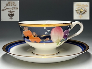 【瑞】ノリタケ THE GINZA Noritake 4594　金彩花柄　カップ＆ソーサー