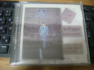 ART PEPPER UNRELEASED ART VOL.3 THE CROYDON CONCERT MAY 14,1981 2CD　アートペッパー 