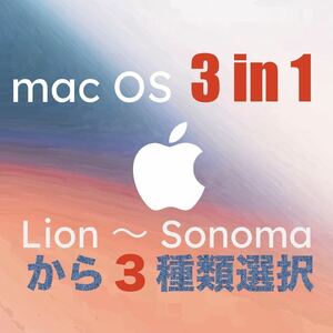 3種類選択 3-in-1 macOS X Lion〜Sonoma インストールUSBメモリ 起動ディスク ブータブル インストーラー