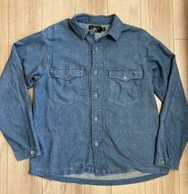 【美品:4.5万】RRL/コットン リネン シャツ ジャケット L ワークシャツ インディゴ_画像10