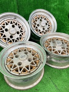 13×6j 4h 約＋12 114.3 DUNLOP ダンロップ T-E 旧車 アルミ ホイール ホイル 13 インチ in 4穴 pcd 4本 菅12-007