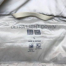◆UNIQLO/ユニクロ ウルトラライトダウン 袋付き ダウン ライトグレー L メンズ K17 ｃ5955 ダウンジャケット コンパクト 登山 ゴルフ_画像5