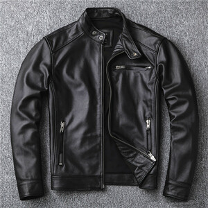 入手困難★バイクレザージャケット 上品　　本革 牛革　高級　ライダースジャケット 　革ジャン Ｓ～6XL　■npfoi81