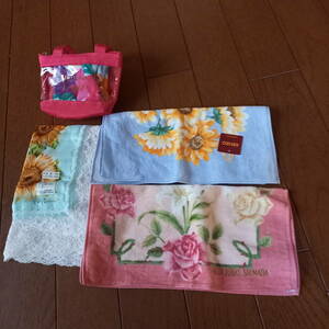 * handkerchie * hand towel various together *4 pieces set all part new goods 