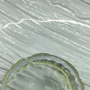 Z752 ガラスコンポート デザートグラス アイスクリームカップ 緑 グリーン 昭和レトロの画像3
