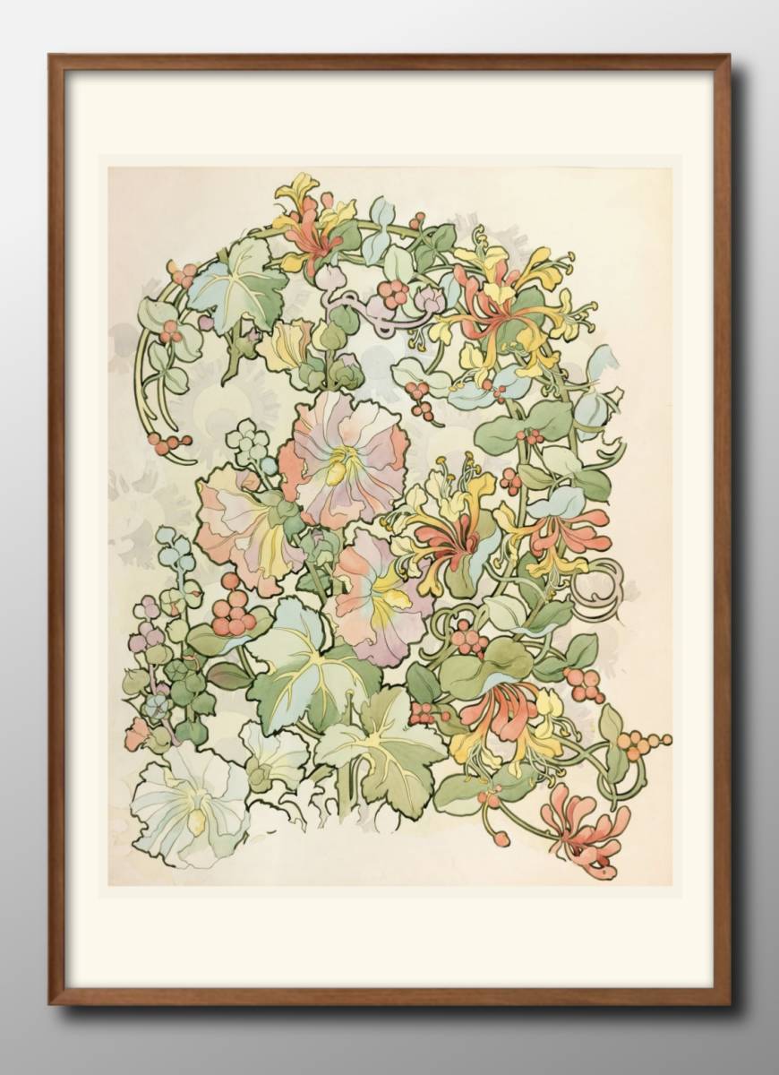 14031■免运费！！艺术海报绘画A3尺寸花卉插图斯堪的纳维亚哑光纸, 住宅, 内部的, 其他的
