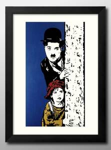 Art hand Auction 14228 ■ Livraison gratuite!! Affiche d'art peinture format A3 Charlie Chaplin illustration Vintage papier mat scandinave, résidence, intérieur, autres