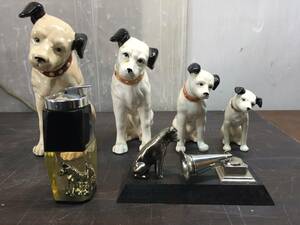 ビクター犬まとめ売り　◇9982ｋ◇　陶器　置物　ライター　犬　ニッパー　インテリア　ガーデニングオーナメント　ビクターマーク