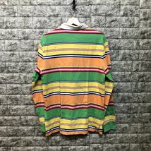 90s POLO Ralph Lauren ラガーシャツ ボーダー ラルフローレン 長袖ポロシャツ ポロシャツ Polo LAUREN カラフル メンズ XLサイズ_画像5