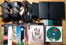 SONY ソニー PlayStation2 PS2 本体 SCPH-70000　コントローラー　メモリーカード　ソフト　一式　まとめてジャンク_画像1