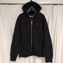 美品 Supreme シュプリーム フルジップ パーカー 黒 ブラック/ネックパッド付き/スモールボックスロゴ_画像1