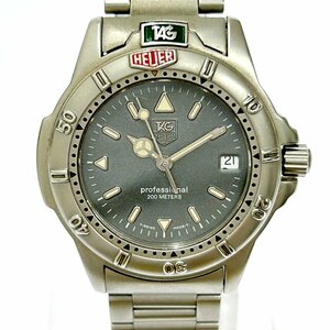 【1円スタート】【箱付き】TAG HEUER タグホイヤー WF1211-K0 プロフェッショナル 200m SS グレー文字盤 クオーツ ボーイズ腕時計 211656