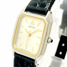 【1円スタート】SEIKO セイコー 1271-5020 クレドール スクエア SS シルバー文字盤 クオーツ レディース腕時計 212090_画像2