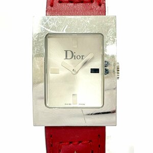 【1円スタート】Christian Dior クリスチャンディオール D78-109 マリス スクエア SS シルバー文字盤 QZ レディース腕時計 212062