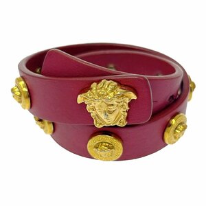 Gianni Versace ジャンニ・ヴェルサーチ レザー GP メデューサ ブレスレット チョーカー レディース パープル 218077 ブレスレット