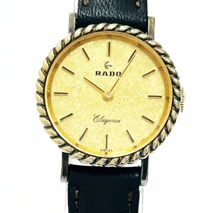 【1円スタート】【アンティーク】RADO ラドー エレガンス 925刻印 ゴールド文字盤 手巻き レディース腕時計 ジャンク 212314