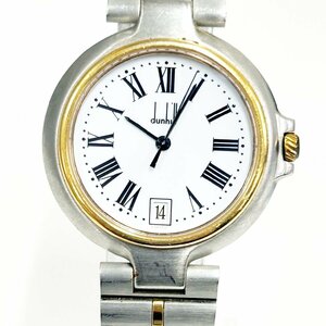 【1円スタート】Dunhill ダンヒル ミレニアム SS×GP ホワイト文字盤 クオーツ ボーイズ腕時計 ジャンク 212152