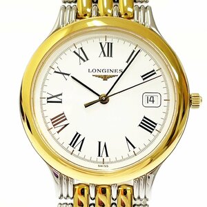 【1円スタート】【箱付き】LONGINES ロンジン L5.649.3 GP×SS ホワイト文字盤 クオーツ メンズ腕時計 215382