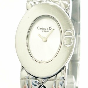 【1円スタート】Christian Dior クリスチャンディオール D90-100 レディディオール SS シルバー文字盤 クオーツ レディース腕時計 200060