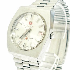 【1円スタート】RADO ラドー 623.3082.4 ゴールデンサーベル カットガラス SS シルバー文字盤 自動巻き メンズ腕時計 ジャンク 217576