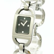 【1円スタート】Christian Dior クリスチャンディオール D78-108 パンディオラ SS ブラック文字盤 QZ レディース腕時計 ジャンク 217574_画像2