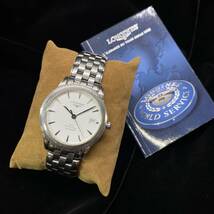 1円～ 6T30811023 LONGINES ロンジン V.H.P パーペチュアルカレンダー シルバー文字盤 L4.722.4 QZ クォーツ 保証書 メンズ 腕時計_画像10