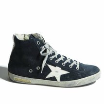 K9588R42　■GOLDEN GOOSE ゴールデングース■　FRANCY Sneakers navy suede-white スエード ハイカットスニーカー ネイビー 42/26cm 紺白_画像3