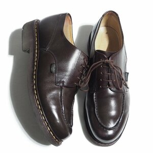 M4584R39　■Paraboot パラブーツ■　CHAMBORD シャンボード レザーシューズ ダークブラウン 7/26.5cm フランス製 茶 Uチップ 秋冬