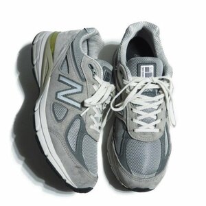 C1259R42　■new balance ニューバランス■　M990GL4 USA製 スエード メッシュ スニーカー グレー US8.5/26.5cm アメリカ製