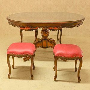 Марроне овальный обеденный стол+4 табурета, набор эллиптических обеденных столов+4 набор стула 135 см.