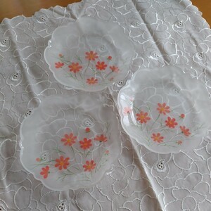 昭和レトロ花柄　デザート皿　フルーツ皿　ガラス