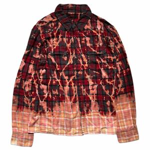 00s TRIPP nyc bleached plaid shirt トリップニューヨーク 脱色加工 チェック柄 シャツ Archive アーカイブ bondage 90s Rare 希少