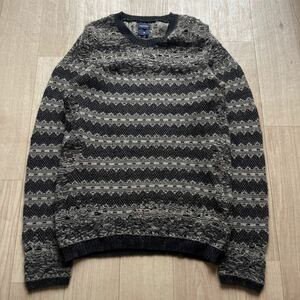 00s MIHARA YASUHIRO low gauge knit sweater ミハラヤスヒロ ローゲージ 民族柄 ニット セーター Japanese brand Archive Collection Rare