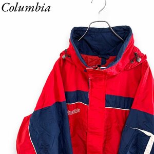 コロンビア L アメリカ古着　ワンポイントロゴ　ナイロン　ジャケット　レッド　Columbia メンズ