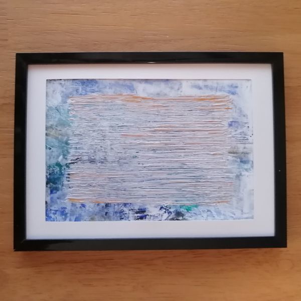 Originalgemälde [Weltliche Wünsche] Abstraktes Innengemälde, handgemalt, Kunsttafel, Blau, Weiß, Gold, Grün, Kunstwerk, Malerei, Acryl, Schnittwunde