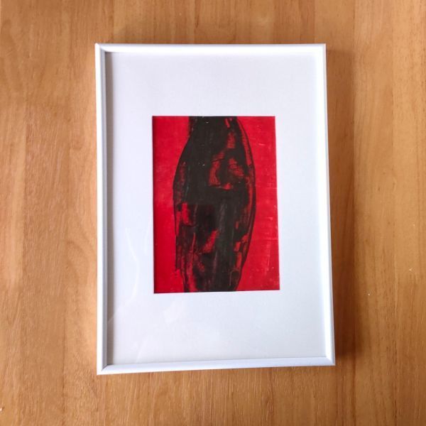 Peinture originale [Graine] Peinture intérieure abstraite Peinte à la main Marine Rouge et noir, Ouvrages d'art, Peinture, acrylique, Entaille