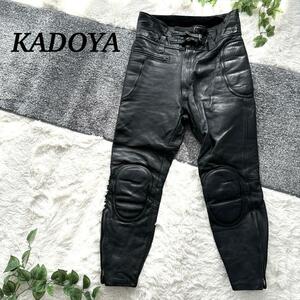 KADOYA　カドヤ　レザー　革　ライディング　パンツ　ボトムス　プロテクト　プロテクター ブラック　黒系　中古　USED　バイカーズ