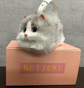 #22499【美品】HUIJUFU エコフェイクファーバッグ 猫 デザイン ロリータトートバッグ