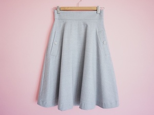  cat pohs 290 jpy [ regular price 1.5 ten thousand ] Anatelier wool flair skirt 36 gray ab2 anatelier