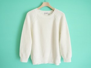 [ regular price 1.3 ten thousand ] Anatelier cotton . crew neck knitted 38 eggshell white white ab1