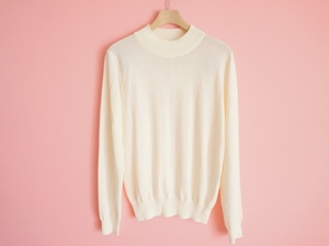  cat pohs 290 jpy [ regular price 1 ten thousand ] Anatelier cotton Basic high‐necked knitted 38 white ab1