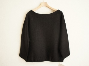  cat pohs 290 jpy [ regular price 9 thousand jpy ]bomerus Lee rear race tweed knitted 38 black ab1 Anatelier pull over 