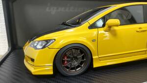 ☆100台限定☆IG2831☆1/18 Honda CIVIC (FD2) TYPE R Yellow☆シビック☆イグニッションモデル☆