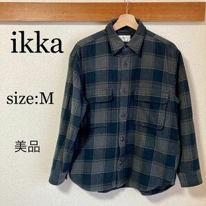 ikka イッカ　CPOチェックシャツ　Ｍサイズ　美品