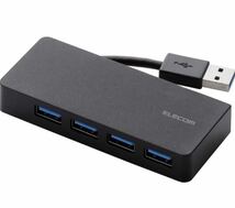 エレコム USB3.0ハブ 4ポート バスパワー ブラックU3H-K417BBK_画像1