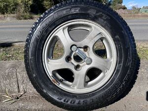 ＊1円スタート＊純正 ホイールタイヤ 1本　三菱 パジェロミニ 15インチ 5.5J 175/80R15 BRIDGESTONE DUELER A/T