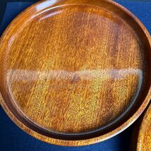[SX565] 木製漆器 丸盆 給仕盆 2点まとめて 漆芸 茶事 茶器 茶道具 お盆 伝統工芸_画像7