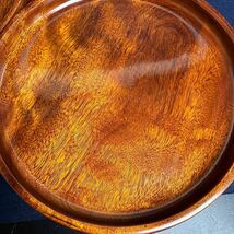 [SX565] 木製漆器 丸盆 給仕盆 2点まとめて 漆芸 茶事 茶器 茶道具 お盆 伝統工芸_画像8