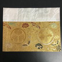 [b49] 京都蔵出 本金糸 金襴鳳凰紋 葵 月影杏葉 打敷 5枚纏めて 約31.5×24㎝ 仏教 寺 袈裟 古布 法衣 正絹 未使用品_画像6